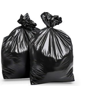 two black plastic garbage bags
